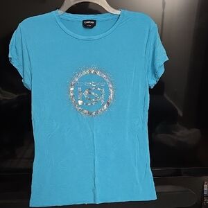 Bebe Turquoise Graphic Tee